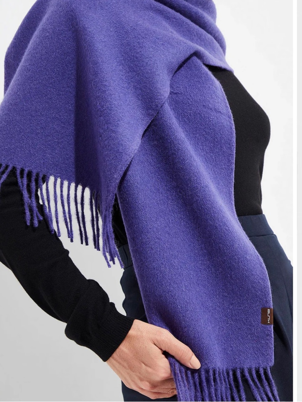 ✨ KUNA Jamas Royal Alpaca Scarf Purple Luxe Fringe Soft Rare Luxury